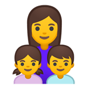 Émoji 👩‍👧‍👦 Famille : Femme, Fille Et Garçon sur Google Android 10.0.