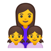 Emoji 👩‍👧‍👧 Famiglia: Donna, Bambina E Bambina su Google Android 10.0.