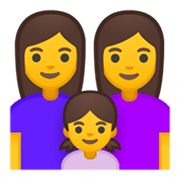 Émoji 👩‍👩‍👧 Famille : Femme, Femme Et Fille sur Google Android 10.0.