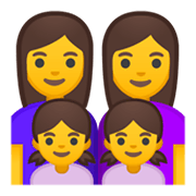 👩‍👩‍👧‍👧 Emoji Familie: Frau, Frau, Mädchen und Mädchen Google Android 10.0.