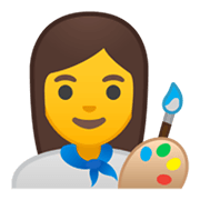 Emoji 👩‍🎨 Artista Donna su Google Android 10.0.