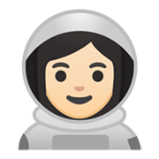 Émoji 👩🏻‍🚀 Astronaute Femme : Peau Claire sur Google Android 10.0.