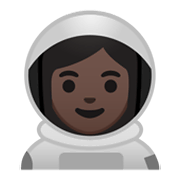 Émoji 👩🏿‍🚀 Astronaute Femme : Peau Foncée sur Google Android 10.0.