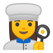 Emoji 👩‍🍳 Cuoca su Google Android 10.0.