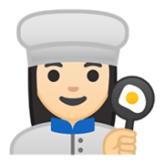 👩🏻‍🍳 Emoji Köchin: helle Hautfarbe Google Android 10.0.