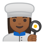 Émoji 👩🏾‍🍳 Cuisinière : Peau Mate sur Google Android 10.0.