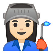 👩🏻‍🏭 Emoji Operária: Pele Clara na Google Android 10.0.