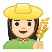 Émoji 👩🏻‍🌾 Fermière : Peau Claire sur Google Android 10.0.