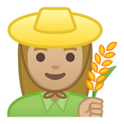 Emoji 👩🏼‍🌾 Contadina: Carnagione Abbastanza Chiara su Google Android 10.0.