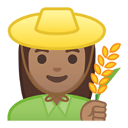 Emoji 👩🏽‍🌾 Contadina: Carnagione Olivastra su Google Android 10.0.
