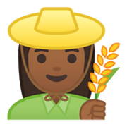 👩🏾‍🌾 Emoji Fazendeira: Pele Morena Escura na Google Android 10.0.