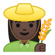 👩🏿‍🌾 Emoji Bäuerin: dunkle Hautfarbe Google Android 10.0.