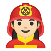 Émoji 👩🏻‍🚒 Pompier Femme : Peau Claire sur Google Android 10.0.