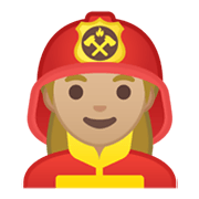 Émoji 👩🏼‍🚒 Pompier Femme : Peau Moyennement Claire sur Google Android 10.0.