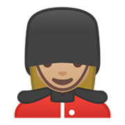 💂🏼‍♀️ Emoji Guarda Mulher: Pele Morena Clara na Google Android 10.0.