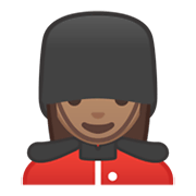 Emoji 💂🏽‍♀️ Guardia Donna: Carnagione Olivastra su Google Android 10.0.