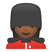 💂🏾‍♀️ Emoji Guarda Mulher: Pele Morena Escura na Google Android 10.0.