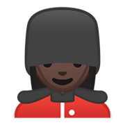 💂🏿‍♀️ Emoji Wachfrau: dunkle Hautfarbe Google Android 10.0.