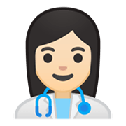 👩🏻‍⚕️ Emoji Mulher Profissional Da Saúde: Pele Clara na Google Android 10.0.