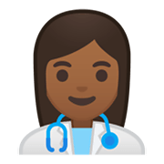 Émoji 👩🏾‍⚕️ Professionnelle De La Santé : Peau Mate sur Google Android 10.0.