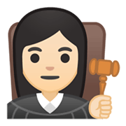 Émoji 👩🏻‍⚖️ Juge Femme : Peau Claire sur Google Android 10.0.