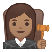 👩🏽‍⚖️ Emoji Juíza: Pele Morena na Google Android 10.0.