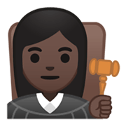 👩🏿‍⚖️ Emoji Juíza: Pele Escura na Google Android 10.0.