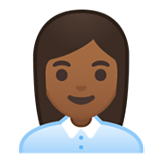👩🏾‍💼 Emoji Funcionária De Escritório: Pele Morena Escura na Google Android 10.0.