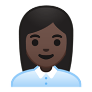 Émoji 👩🏿‍💼 Employée De Bureau : Peau Foncée sur Google Android 10.0.