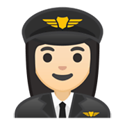 👩🏻‍✈️ Emoji Piloto De Avião Mulher: Pele Clara na Google Android 10.0.
