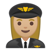 Émoji 👩🏼‍✈️ Pilote Femme : Peau Moyennement Claire sur Google Android 10.0.