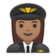Émoji 👩🏽‍✈️ Pilote Femme : Peau Légèrement Mate sur Google Android 10.0.