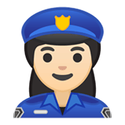 Émoji 👮🏻‍♀️ Policière : Peau Claire sur Google Android 10.0.