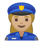 👮🏼‍♀️ Emoji Agente De Policía Mujer: Tono De Piel Claro Medio en Google Android 10.0.