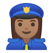 👮🏽‍♀️ Emoji Agente De Policía Mujer: Tono De Piel Medio en Google Android 10.0.