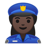 👮🏿‍♀️ Emoji Polizistin: dunkle Hautfarbe Google Android 10.0.