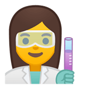 Emoji 👩‍🔬 Scienziata su Google Android 10.0.
