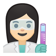 Émoji 👩🏻‍🔬 Scientifique Femme : Peau Claire sur Google Android 10.0.