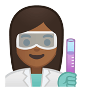 Émoji 👩🏾‍🔬 Scientifique Femme : Peau Mate sur Google Android 10.0.