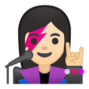👩🏻‍🎤 Emoji Sängerin: helle Hautfarbe Google Android 10.0.