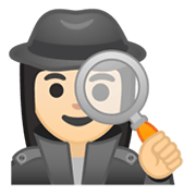 Emoji 🕵🏻‍♀️ Investigatrice: Carnagione Chiara su Google Android 10.0.