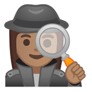 🕵🏽‍♀️ Emoji Detetive Mulher: Pele Morena na Google Android 10.0.