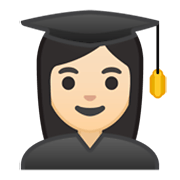 Emoji 👩🏻‍🎓 Studentessa: Carnagione Chiara su Google Android 10.0.
