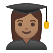 👩🏽‍🎓 Emoji Studentin: mittlere Hautfarbe Google Android 10.0.
