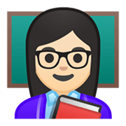 Émoji 👩🏻‍🏫 Enseignante : Peau Claire sur Google Android 10.0.