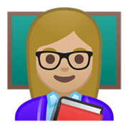 Emoji 👩🏼‍🏫 Professoressa: Carnagione Abbastanza Chiara su Google Android 10.0.