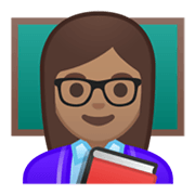Emoji 👩🏽‍🏫 Professoressa: Carnagione Olivastra su Google Android 10.0.