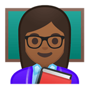 👩🏾‍🏫 Emoji Lehrerin: mitteldunkle Hautfarbe Google Android 10.0.