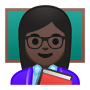 👩🏿‍🏫 Emoji Professora: Pele Escura na Google Android 10.0.