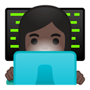 👩🏿‍💻 Emoji Tecnóloga: Tono De Piel Oscuro en Google Android 10.0.